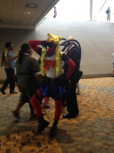 Deadpool dressed up as Sailor Moon