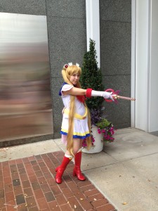 Super Sailor Moon poses with her moon kalaidoscope