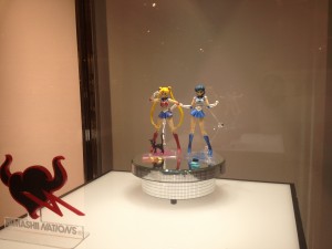 a display of the sailor moon and mercury figuarts