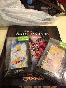 the myu brochure with two iphone 5 cases, one with a manga image of Usagi and the other with a manga image of Eternal Sailor Moon