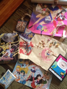 A bunch of Sailor Moon posters and merchandise