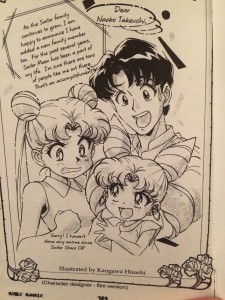 Note from Kaogawa Hisashi with Usagi, Mamoru and Chibiusa