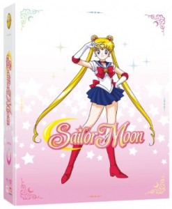Sailor Moon poses on a pink background on the cover of the blu ray set