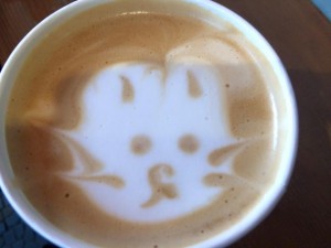 Latte art of a bunny