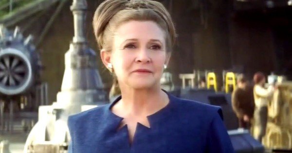 general leia in her blue ceremonial grown