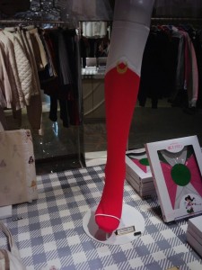 knee high socks that mimick sailor moon's red boots