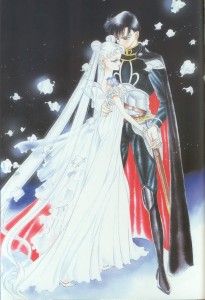 Princess Serenity is embraced by Prince Endymion